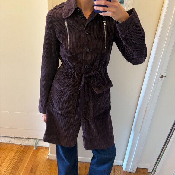 Miu Miu Purple Corduroy Trench Coat